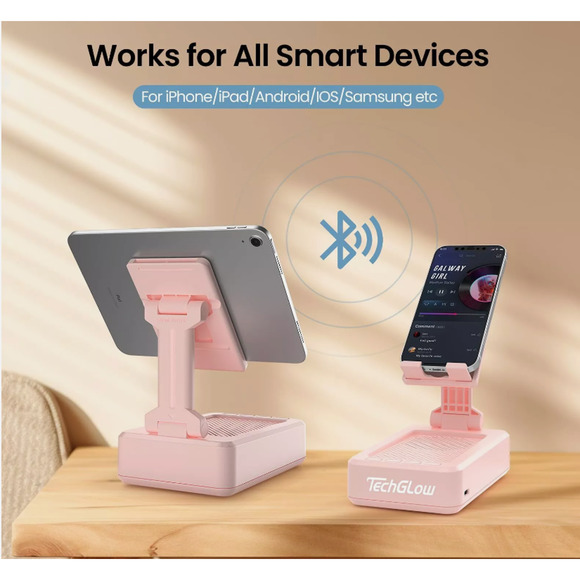 Gift for Women Foldable Cellphone Stand with Bluetooth Speaker Wireless Speak... - Picture 4 of 7